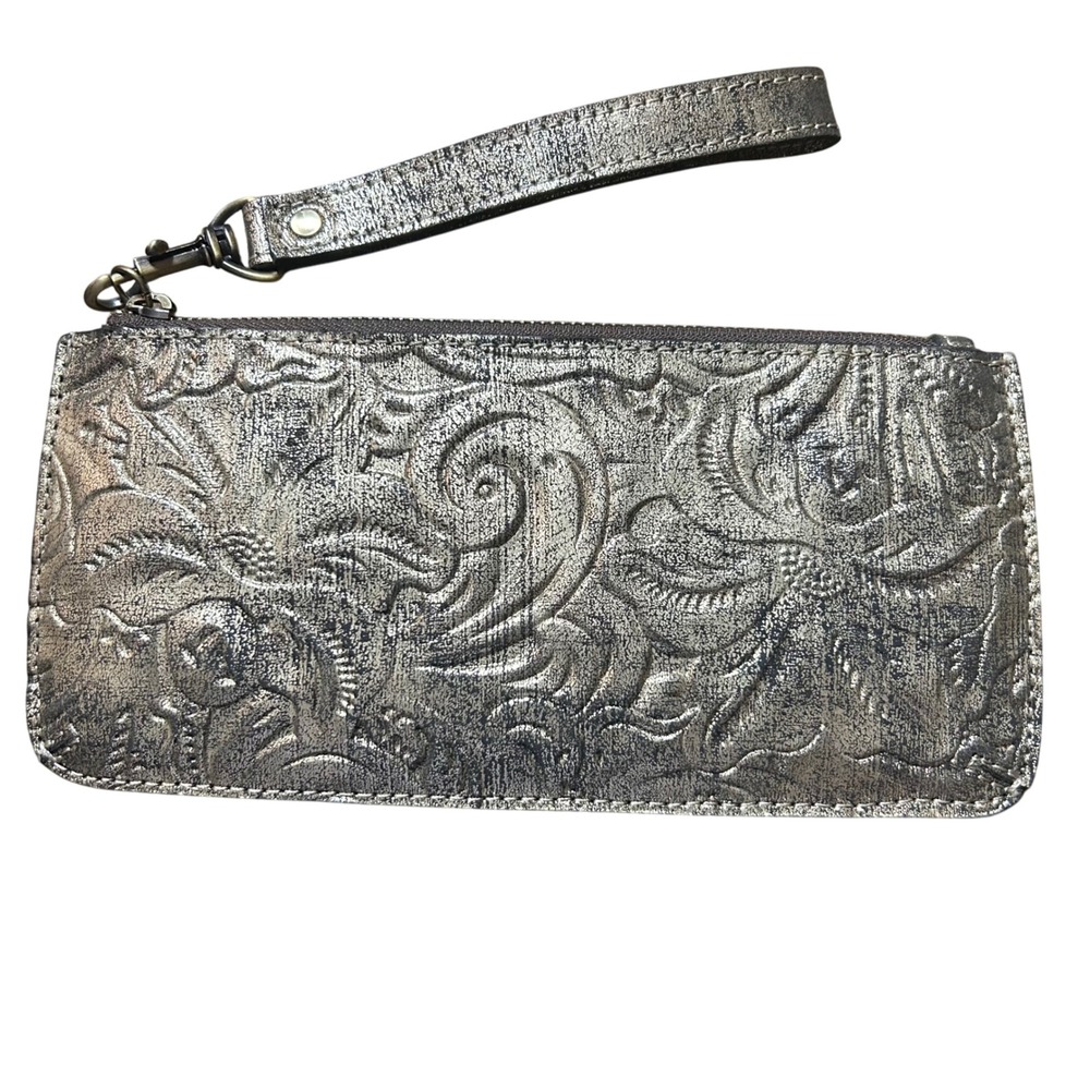 Patricia Nash Cassini wristlet in metallic tooled leather Embossed Gold
